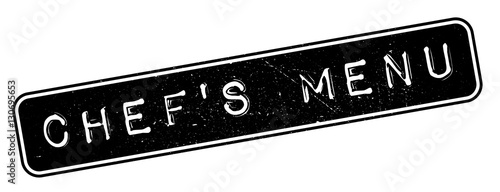 Chef'S Menu rubber stamp. Grunge design with dust scratches. Effects can be easily removed for a clean, crisp look. Color is easily changed.