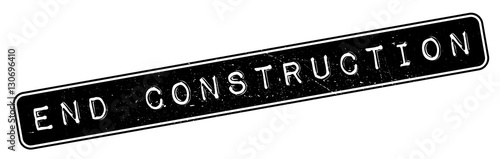 End Construction rubber stamp. Grunge design with dust scratches. Effects can be easily removed for a clean, crisp look. Color is easily changed.