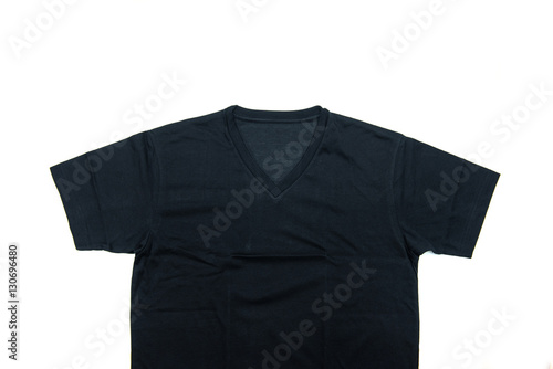 black T-shirt on white background