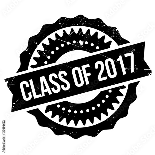 Class of 2017 stamp. Grunge design with dust scratches. Effects can be easily removed for a clean, crisp look. Color is easily changed.