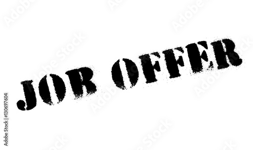 Job offer stamp. Grunge design with dust scratches. Effects can be easily removed for a clean, crisp look. Color is easily changed.