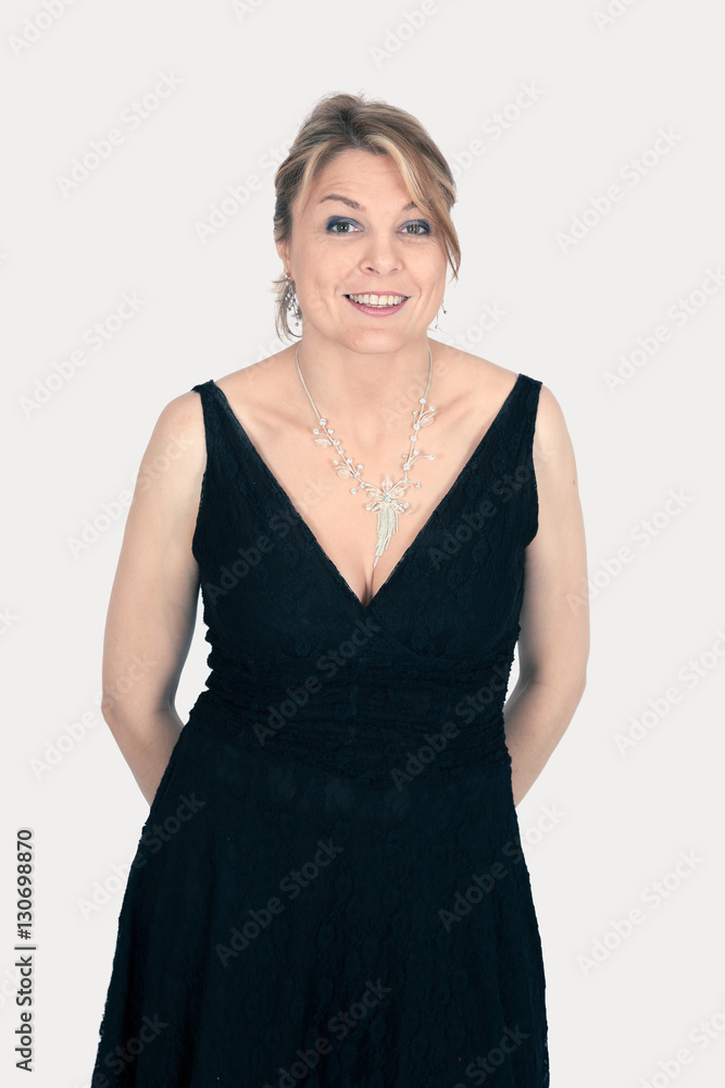 Beautiful woman doing different expressions in different sets of clothes: love Beautiful woman doing different expressions in different sets of clothes: love