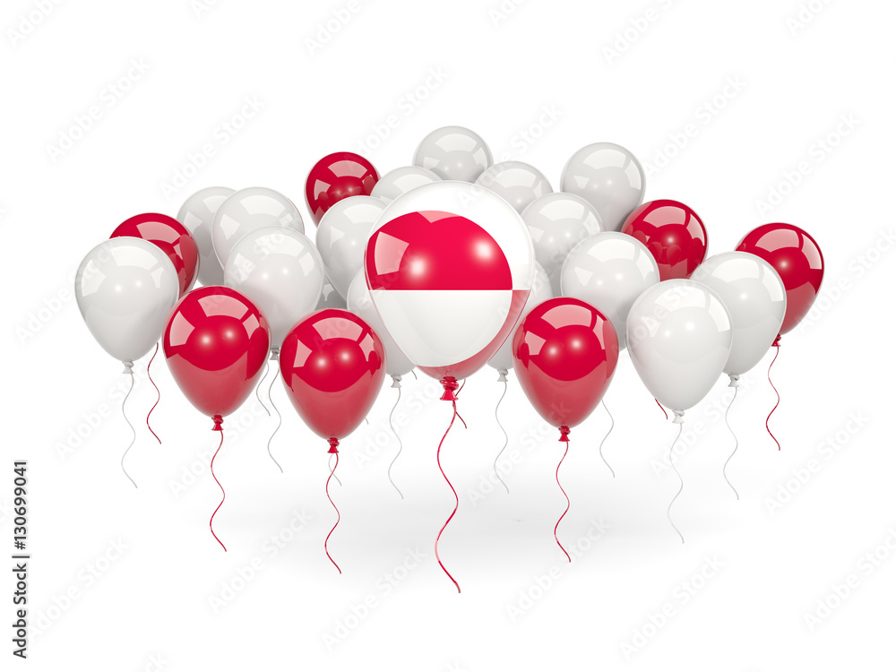Flag of greenland with balloons Flag of greenland with balloons