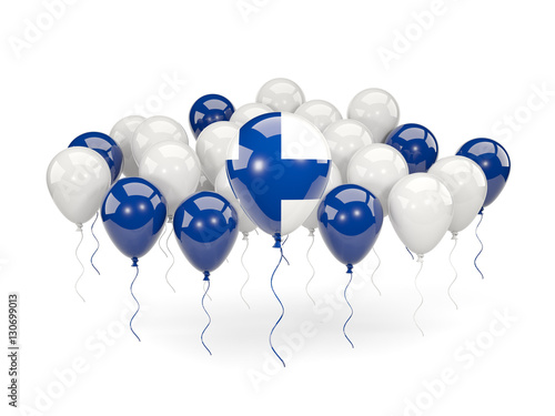 Flag of finland with balloons