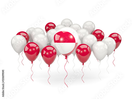 Flag of greenland with balloons
