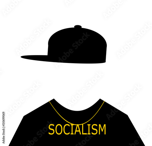 man wearing hip hop fashion and socialism necklace