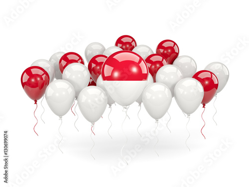 Flag of indonesia with balloons