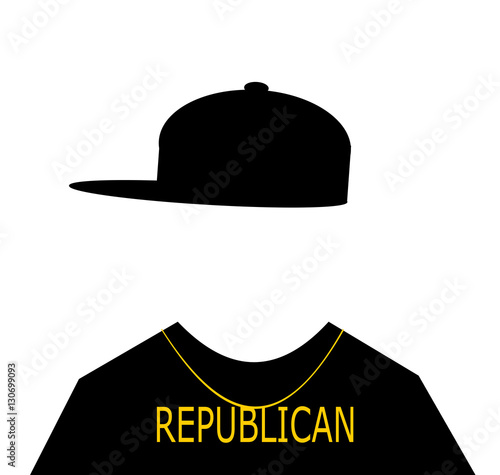 man wearing hip hop fashion and republican necklace