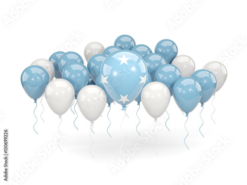 Flag of micronesia with balloons