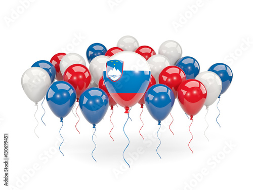 Flag of slovenia with balloons
