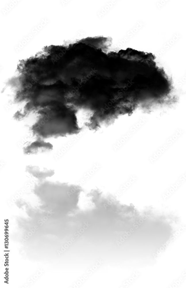 Cloud flying over white background