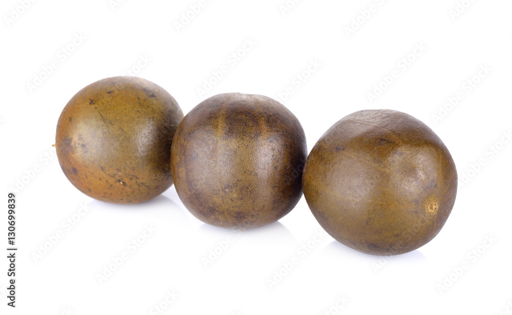 Chinese herbal luo han guo on white background Chinese herbal luo han guo on white background