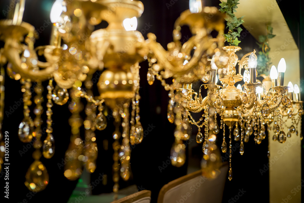 Golden antique chandelier