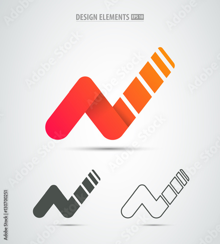 Vector abstract letter N logo. Business success sign. New sign