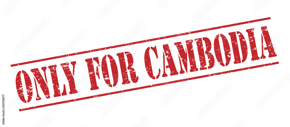 only for cambodia red stamp on white background
