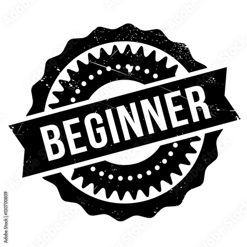 Beginner stamp. Grunge design with dust scratches. Effects can be easily removed for a clean, crisp look. Color is easily changed.