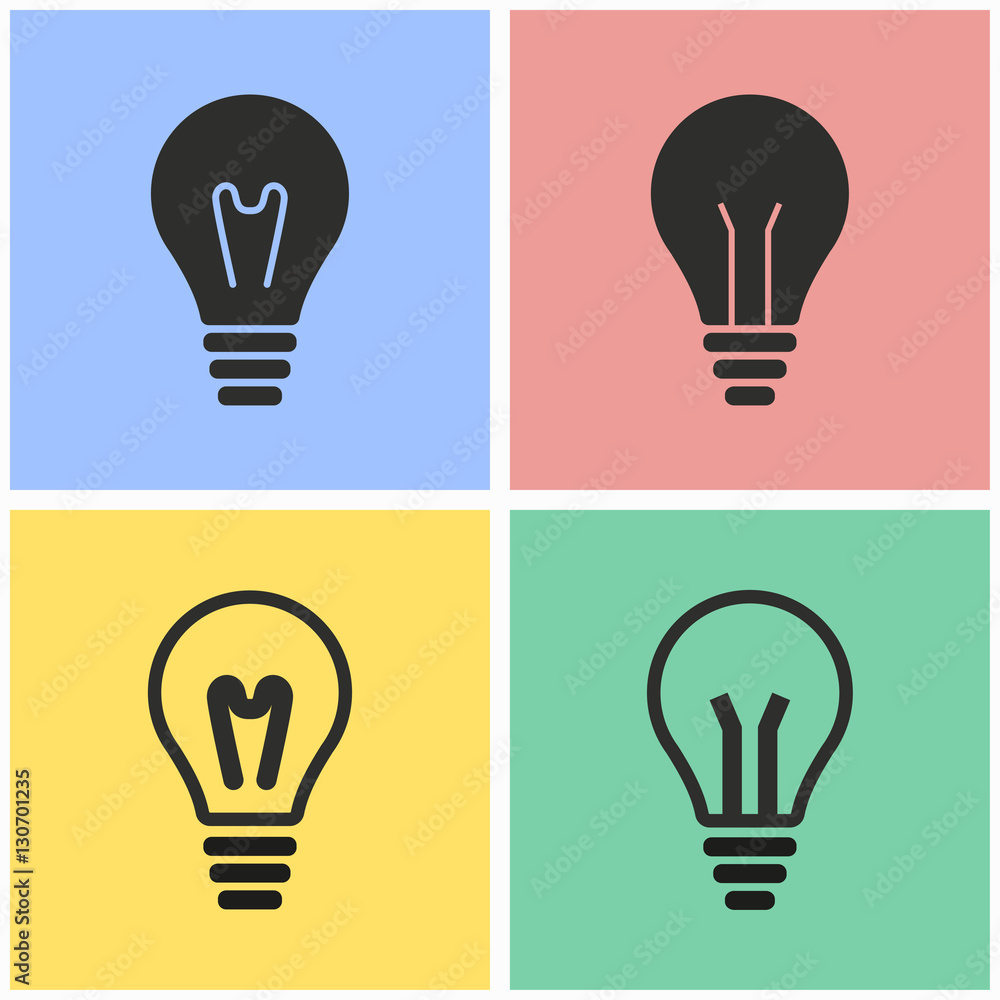 Lamp icon set. Lamp icon set.