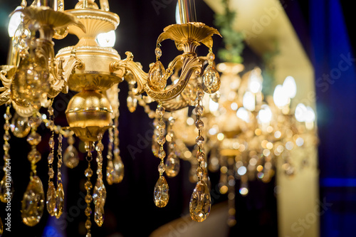 Golden antique chandelier