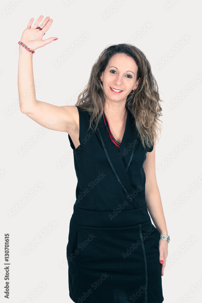 Beautiful woman doing different expressions in different sets of clothes wave Beautiful woman doing different expressions in different sets of clothes wave