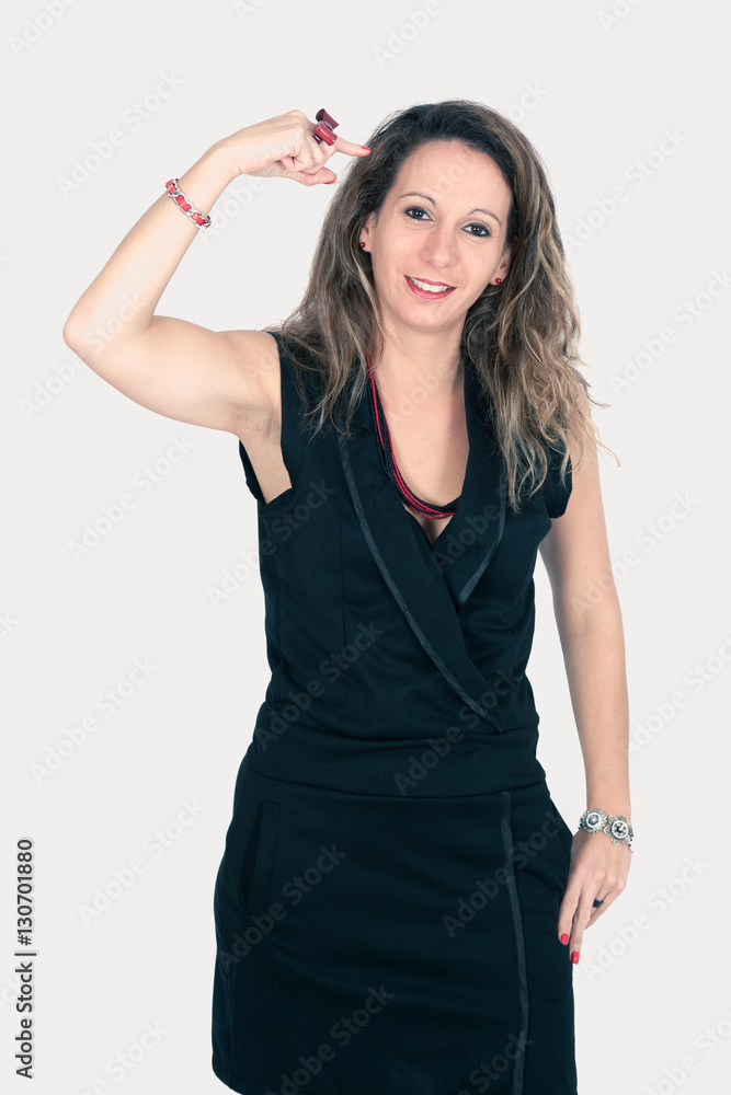 Beautiful woman doing different expressions in different sets of clothes you are crazy Beautiful woman doing different expressions in different sets of clothes you are crazy
