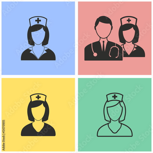 Nurse icon set.