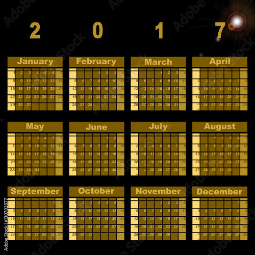 Gorgeous demo 2017 calendar template