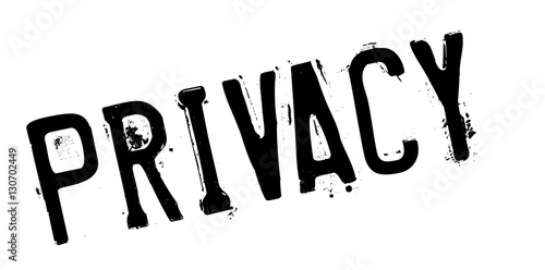 Privacy rubber stamp. Grunge design with dust scratches. Effects can be easily removed for a clean, crisp look. Color is easily changed.