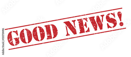 Tableau sur toile good news! red stamp on white background