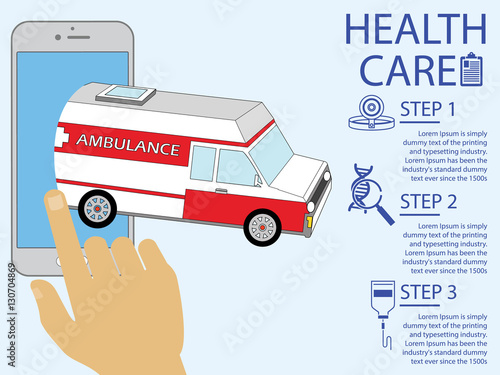 call ambulance car via mobile phone, photo