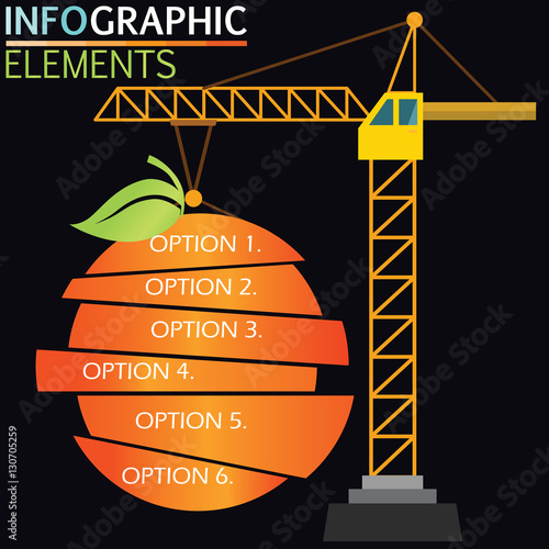 Business construction share profit with orange chart,