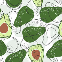 Acrylglasbilder Avocadomuster Avocado Muster Küchenstil Grün  © maritime_m