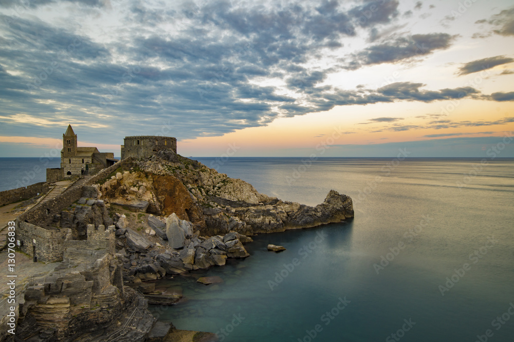 sunset in Portovenere,Liguria,Italy