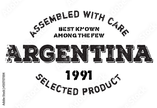 Assembled in Argentina rubber stamp. Grunge design with dust scratches. Effects can be easily removed for a clean, crisp look. Color is easily changed.
