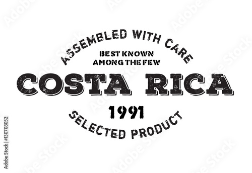 Assembled in Costa Rica rubber stamp. Grunge design with dust scratches. Effects can be easily removed for a clean, crisp look. Color is easily changed.