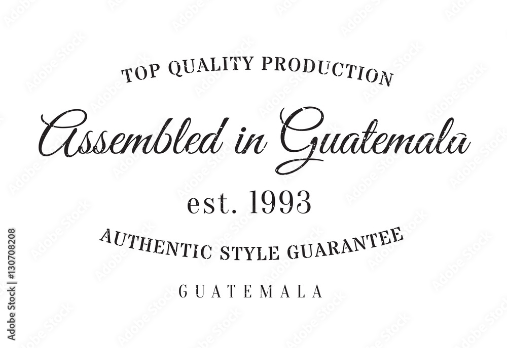 Assembled in Guatemala rubber stamp. Grunge design with dust scratches. Effects can be easily removed for a clean, crisp look. Color is easily changed.