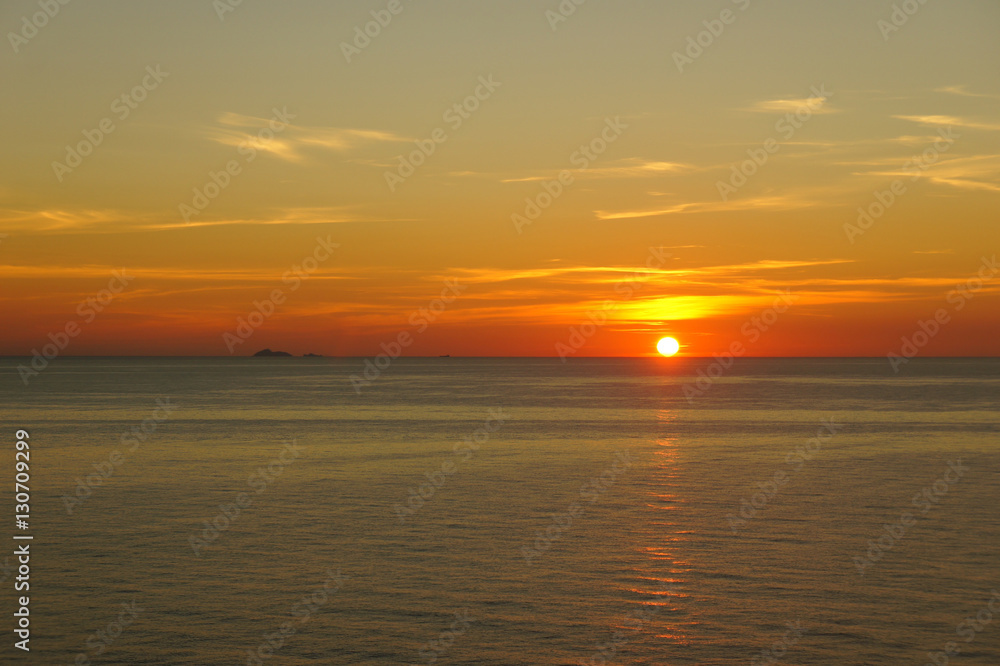 Sunset in Mediterranean Sea