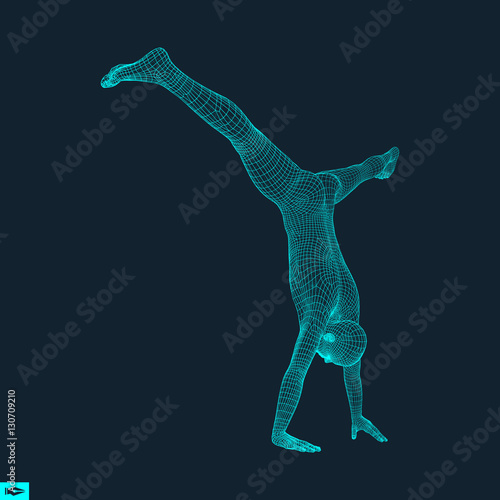 Gymnast. Man. 3D Model of Man. Human Body Model.