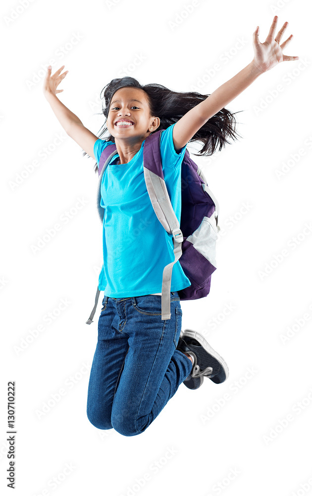 Joyful jumping in the air Joyful jumping in the air