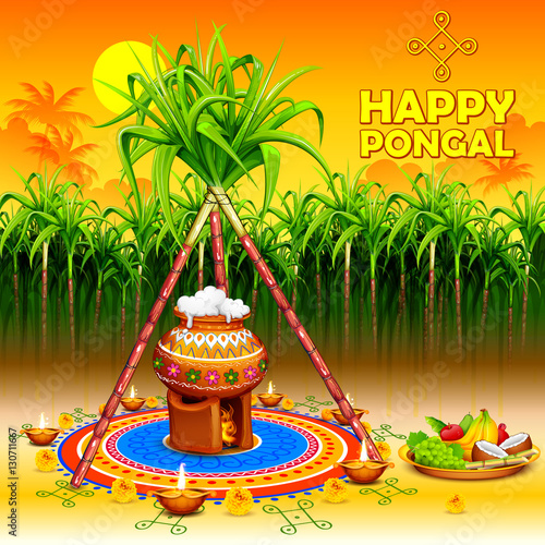 Happy Pongal greeting background