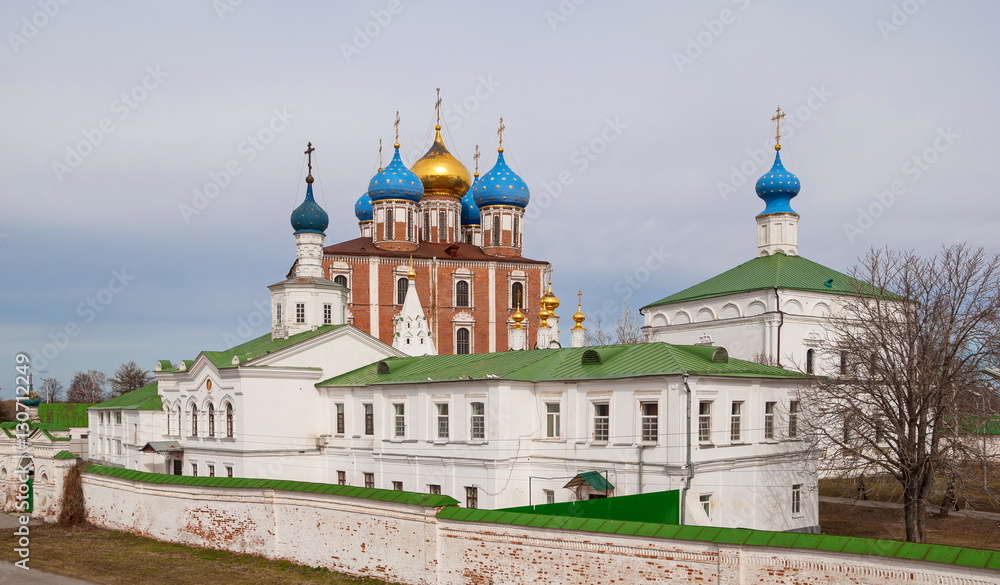 View of the Kremlin and the ancient Transfiguration Monastery in Ryazan
