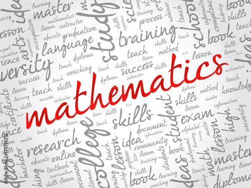 Mathematics word cloud collage, education concept background