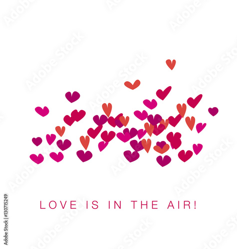 simple vivid life valentine hearts. assorted flying heart shapes
