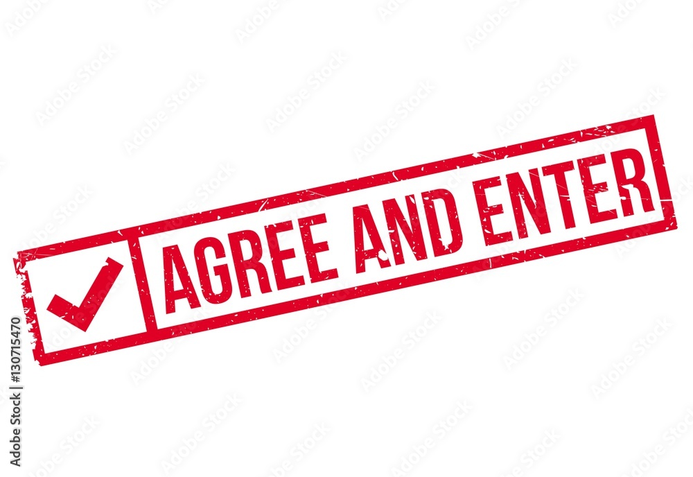 Agree And Enter rubber stamp Agree And Enter rubber stamp
