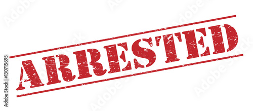 arrested red stamp on white background