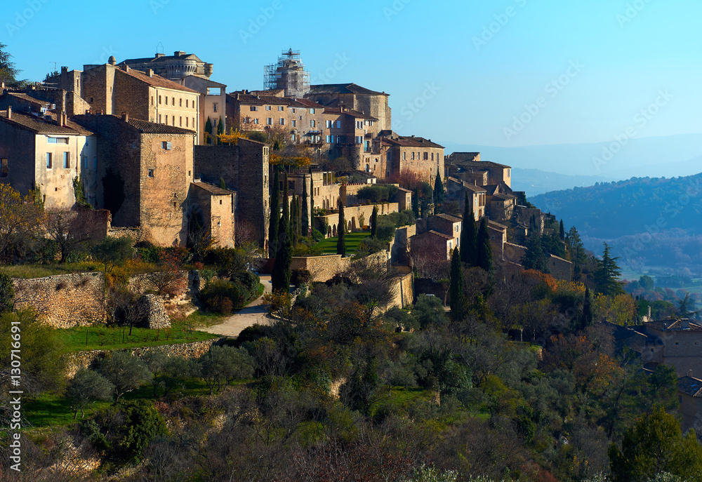 View to the Gordes, is a very beautiful hilltop village in France
