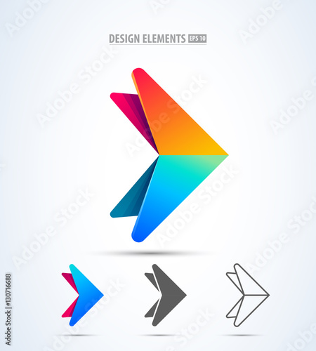 Free Download Abstract triangular arrow vector logo symbol. Vector illustration. Success business - GFXLoad