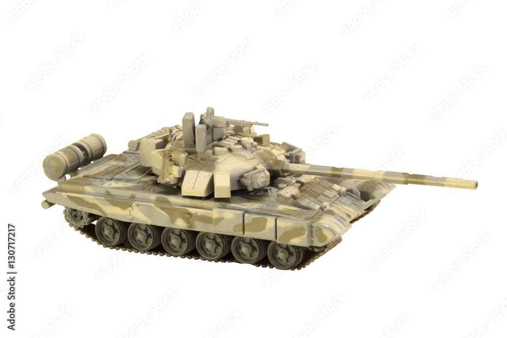Image of a military tank with cannon isolated on white background T-90 Image of a military tank with cannon isolated on white background T-90