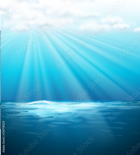 Background template with blue sea