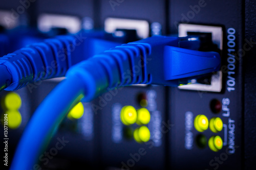 the switch led and Networking Server telecom, Is a center installed connection technology, Network power storage room to connect data to computer firewall..