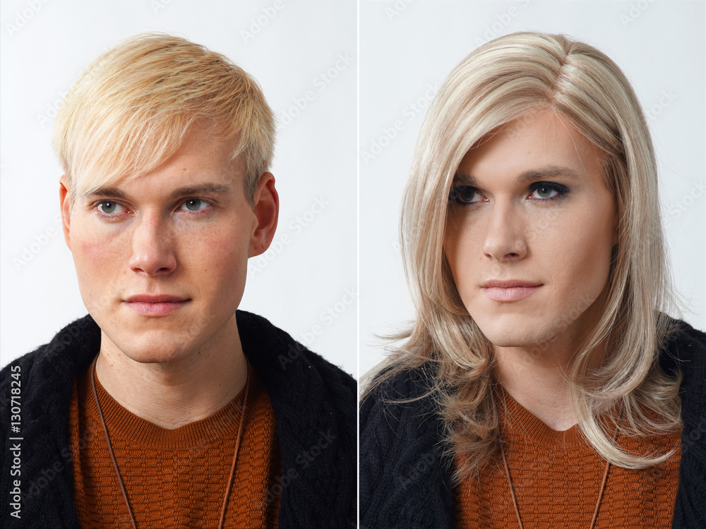 Fototapeta premium Mann - Frau, Vorher - Nachher